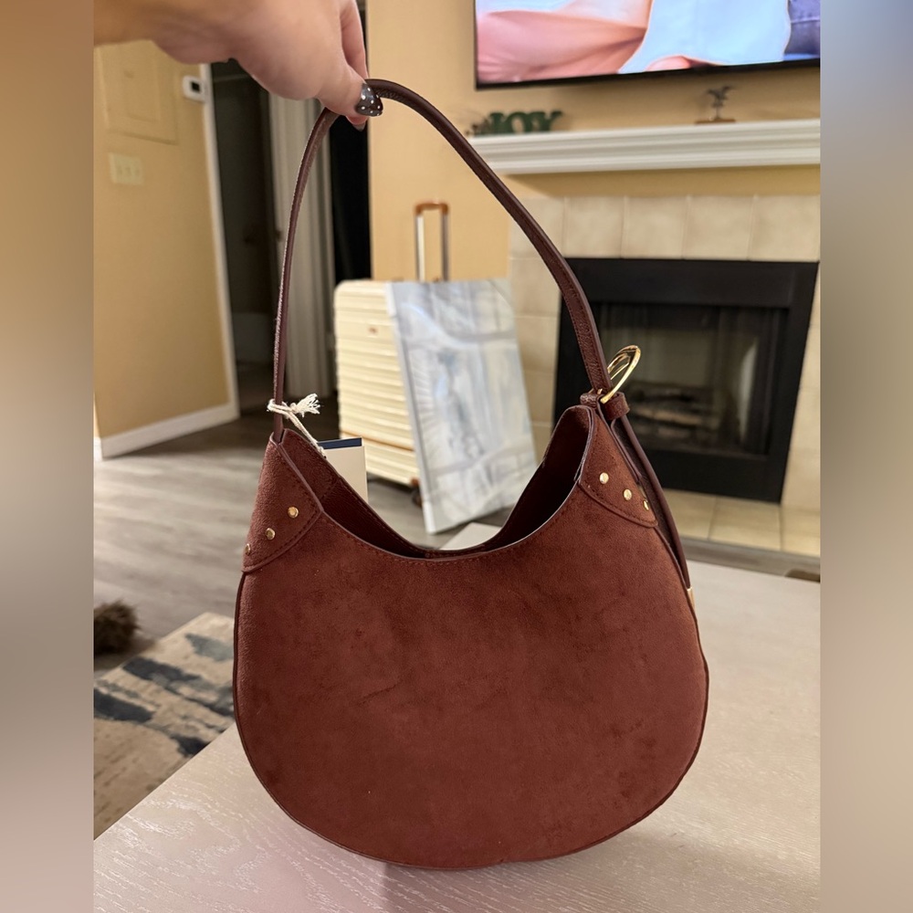 Brown Suede Women's Bag - Picture 2 of 9